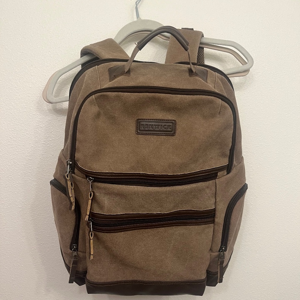 RENWICK Canvas and Leather 15” Laptop Pocket Backpack